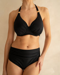 DD+ Halter Neck Bikini Top Black