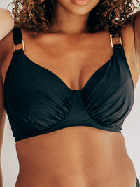 Full Cup DD+ Bikini Top Black