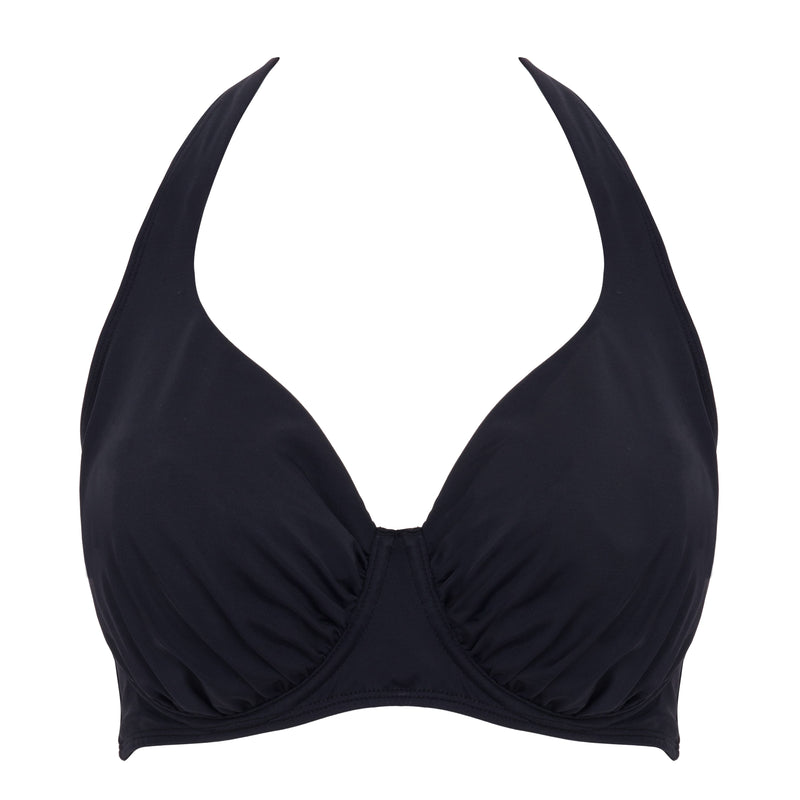 DD+ Halter Neck Bikini Top Black