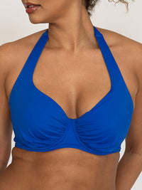DD+ Halter Neck Bikini Top Santorini Blue