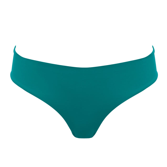 Teal bikini bottom on a white background