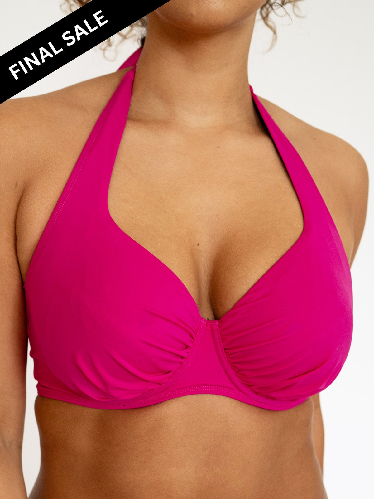 Signature DD+ Halter Neck Bikini Top Pink