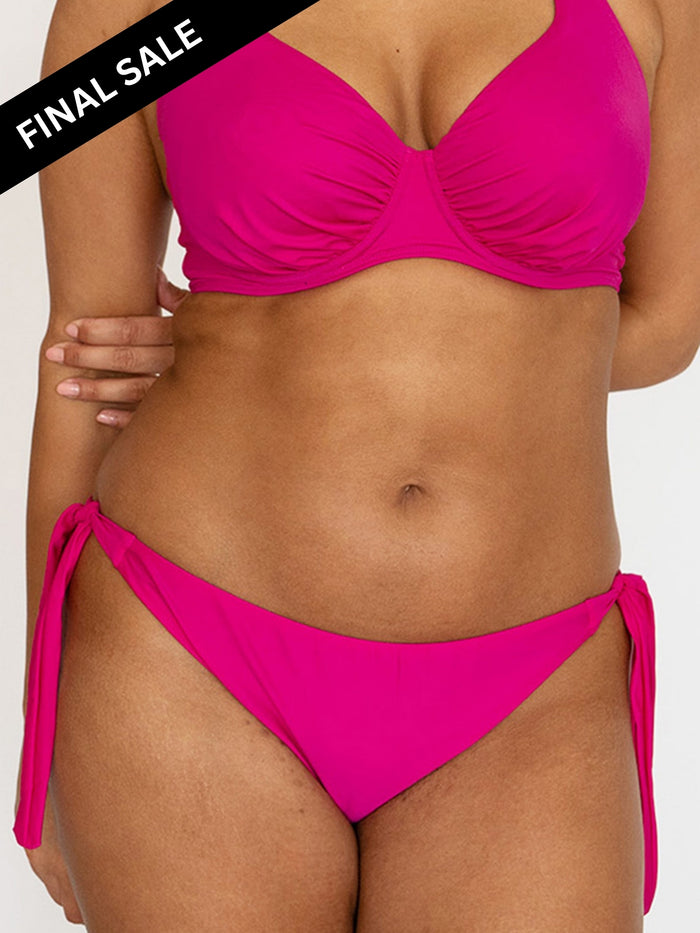 Tie Side Bikini Bottoms Pink