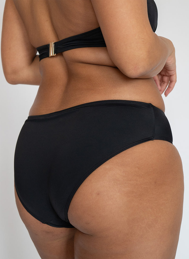Mid Rise Bikini Bottoms Black