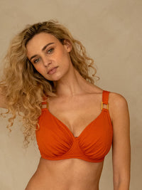 Full Cup DD+ Bikini Top Papaya Orange