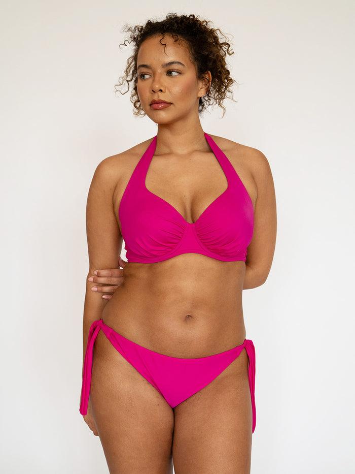 Tie Side Bikini Bottoms Hot Pink