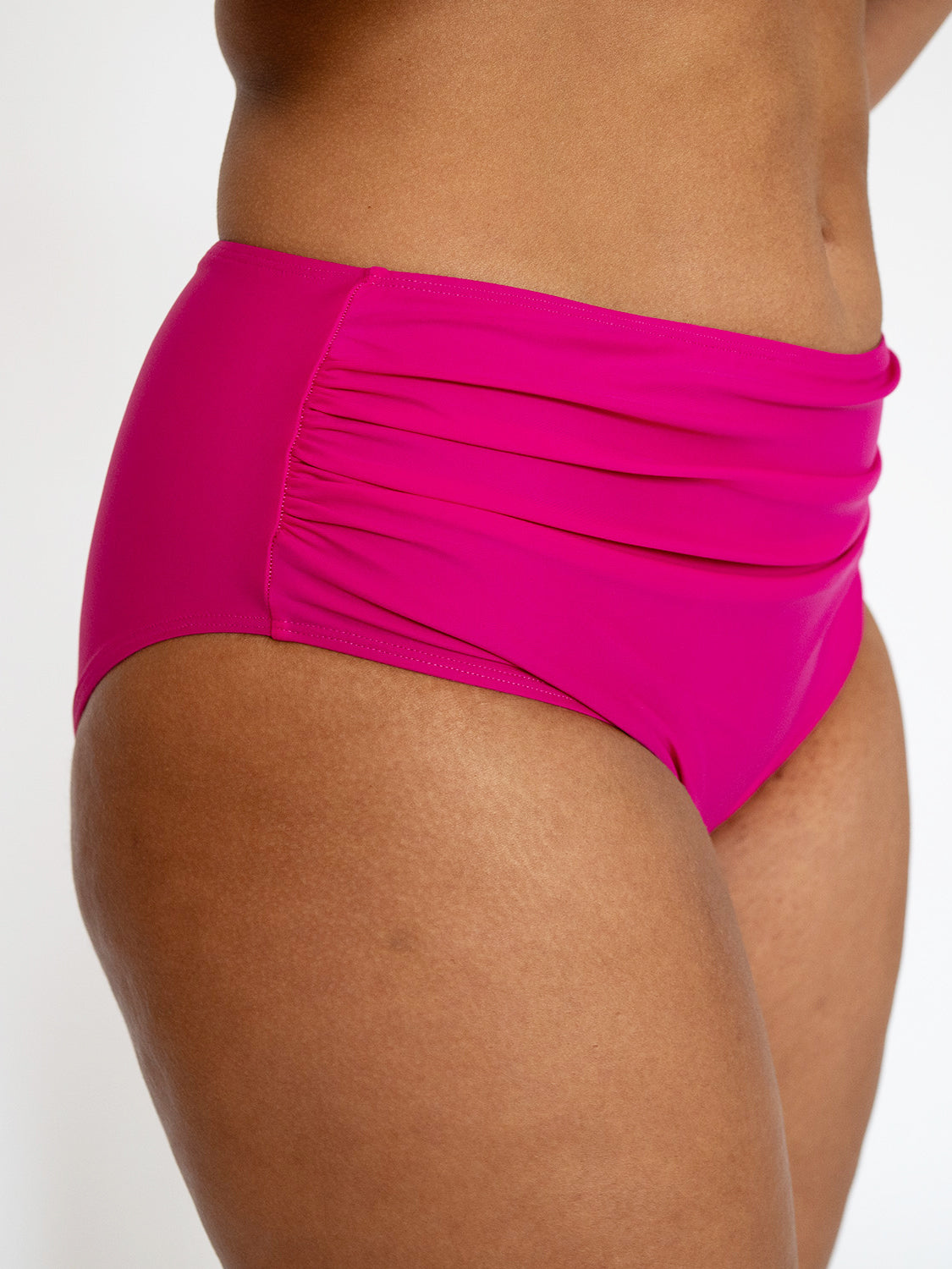 Neon pink high waisted bikini bottoms online