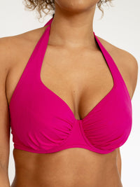 Core Halter Neck Bikini Hot Pink