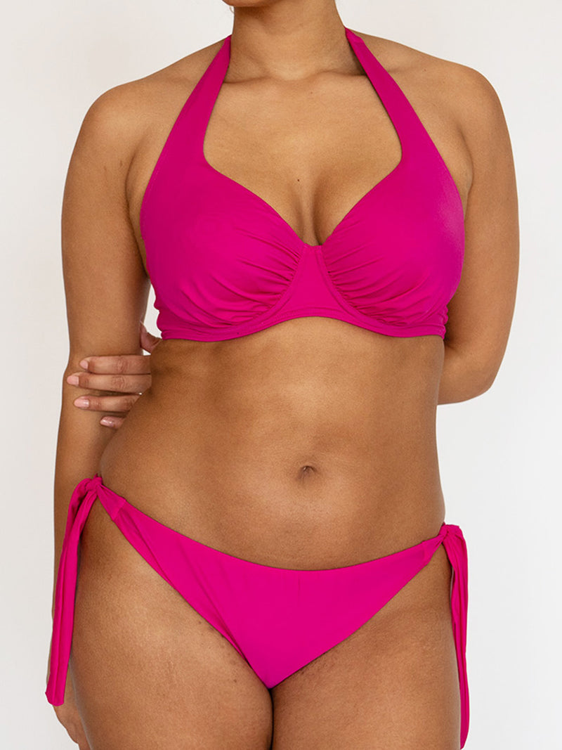 Ultimate Support DD+ Halter Neck Bikini Top Pink