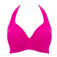 DD+ Halter Neck Bikini Top Pink