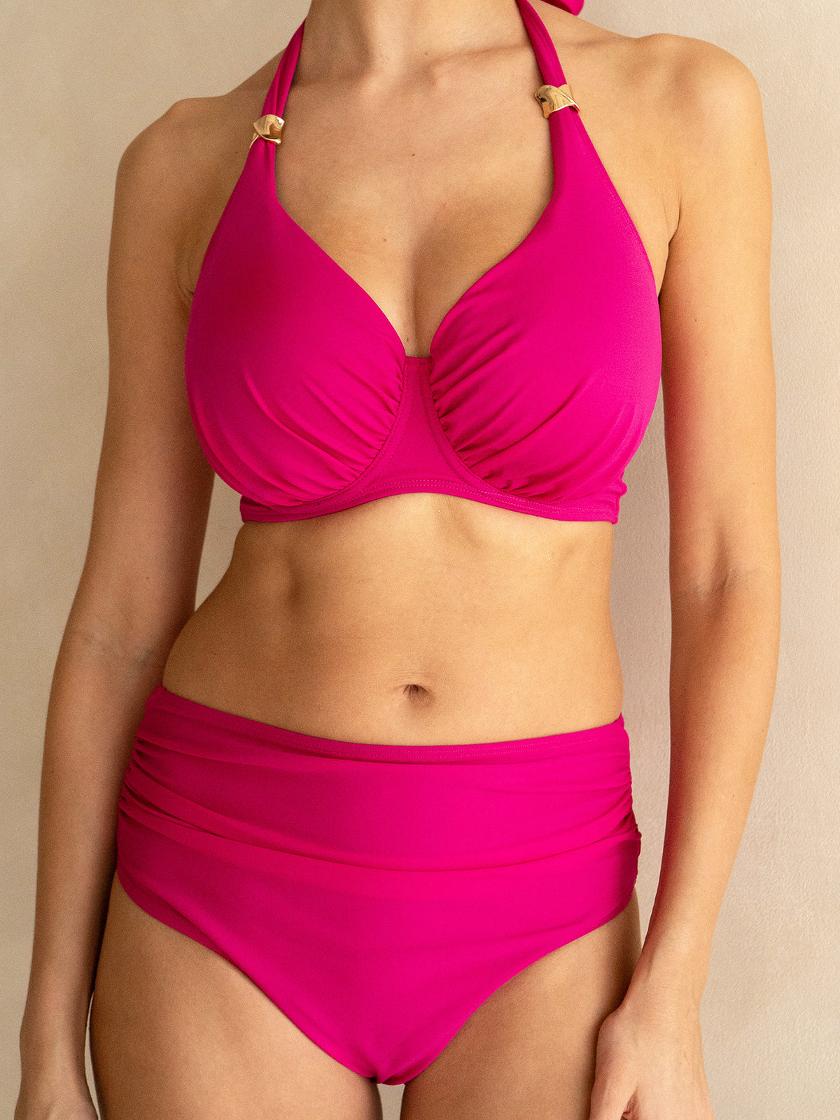 High Waisted Bikini Bottoms Pink