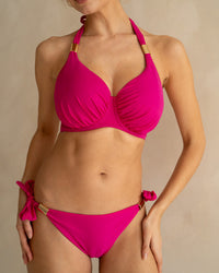 DD+ Halter Neck Bikini Top Pink