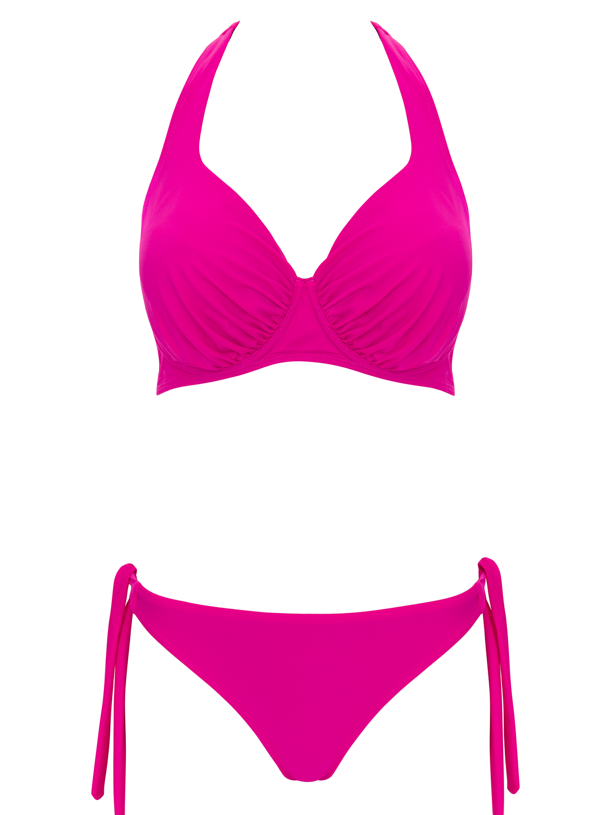 DD+ Halter Neck Bikini Set Pink