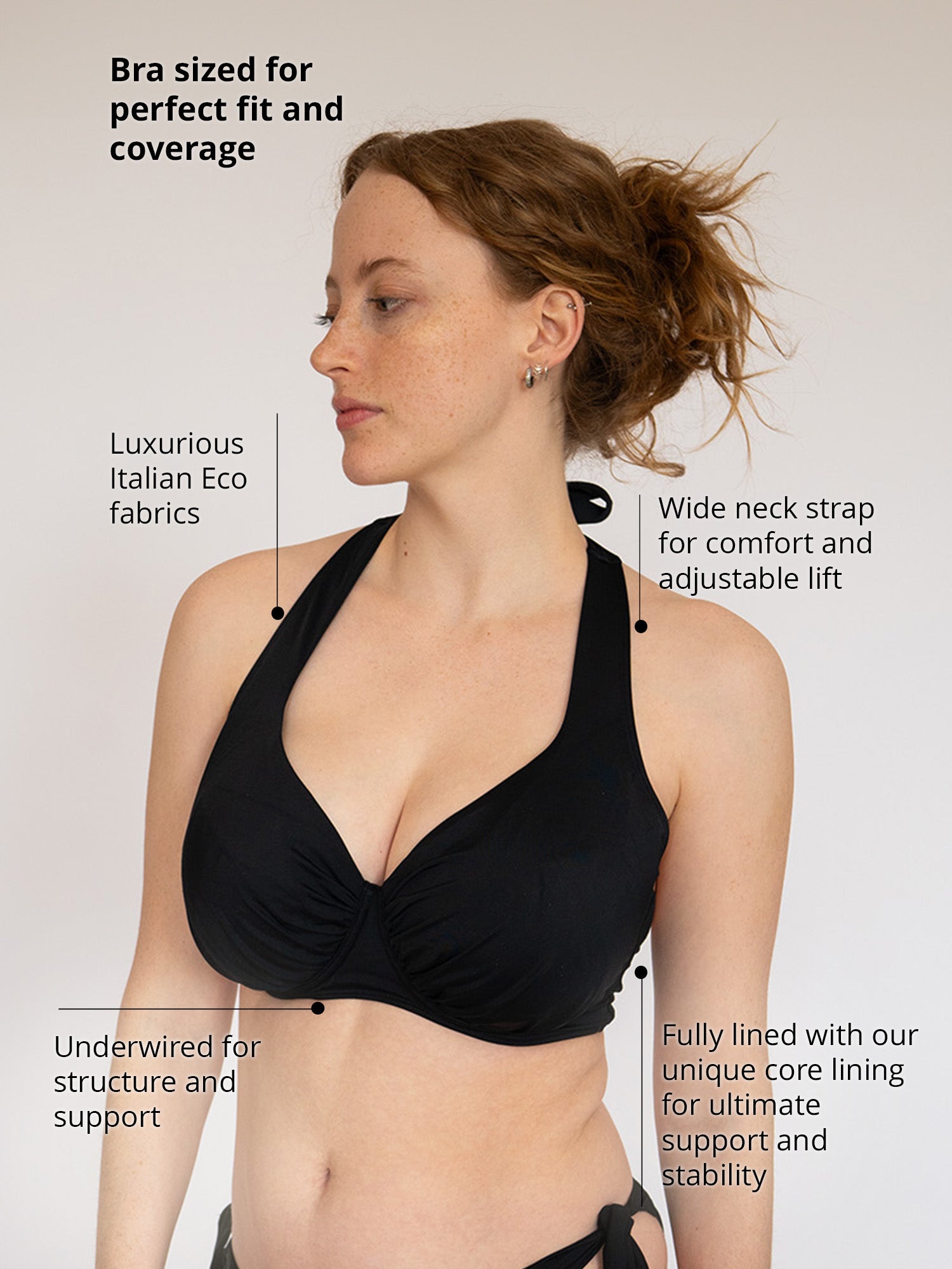 black halter neck bikini uk