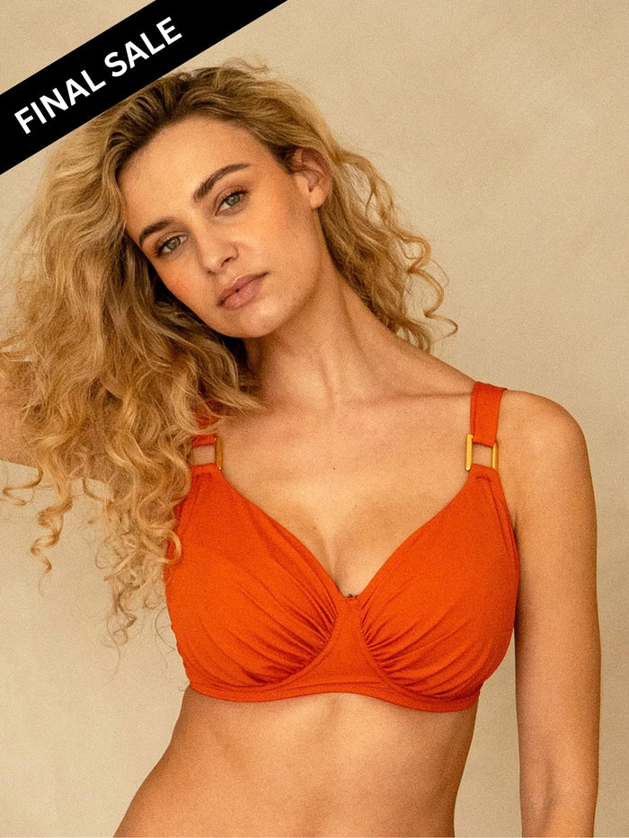 Full Cup Supportive DD+ Bikini Top Papaya
