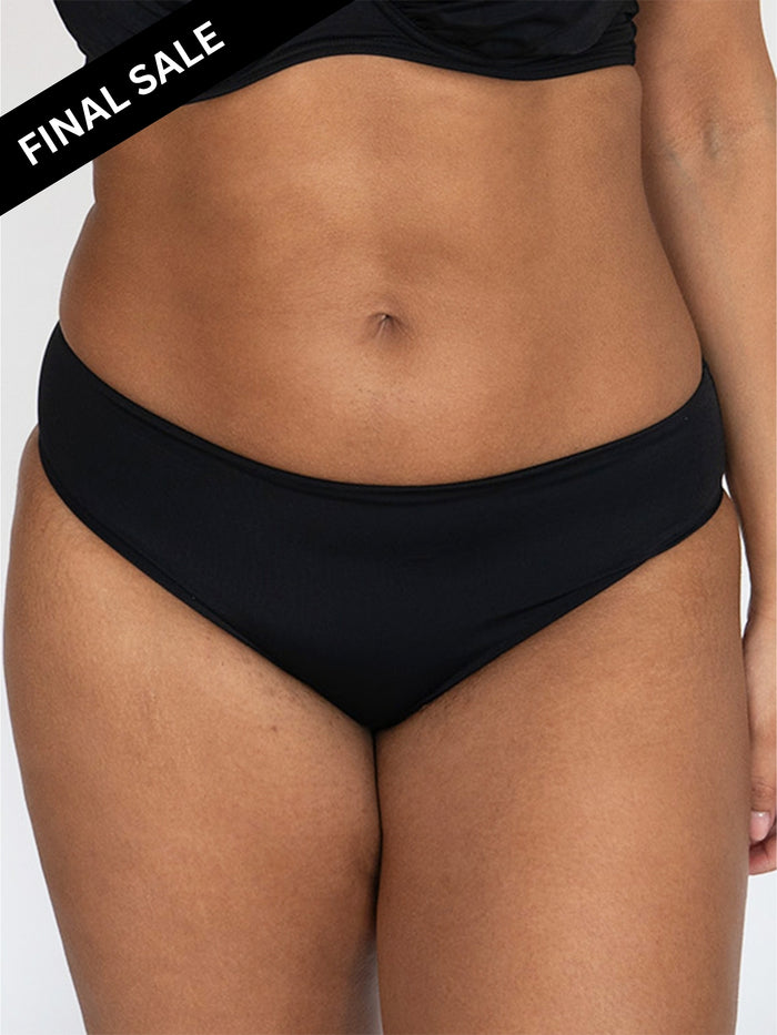 Signature Mid Rise Bikini Bottoms Black