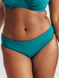 Mid Rise Bikini Bottoms Teal Blue