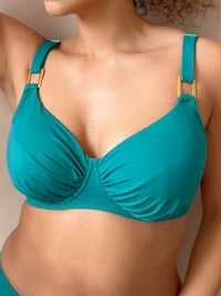 Full Cup DD+ Bikini Top Teal Blue