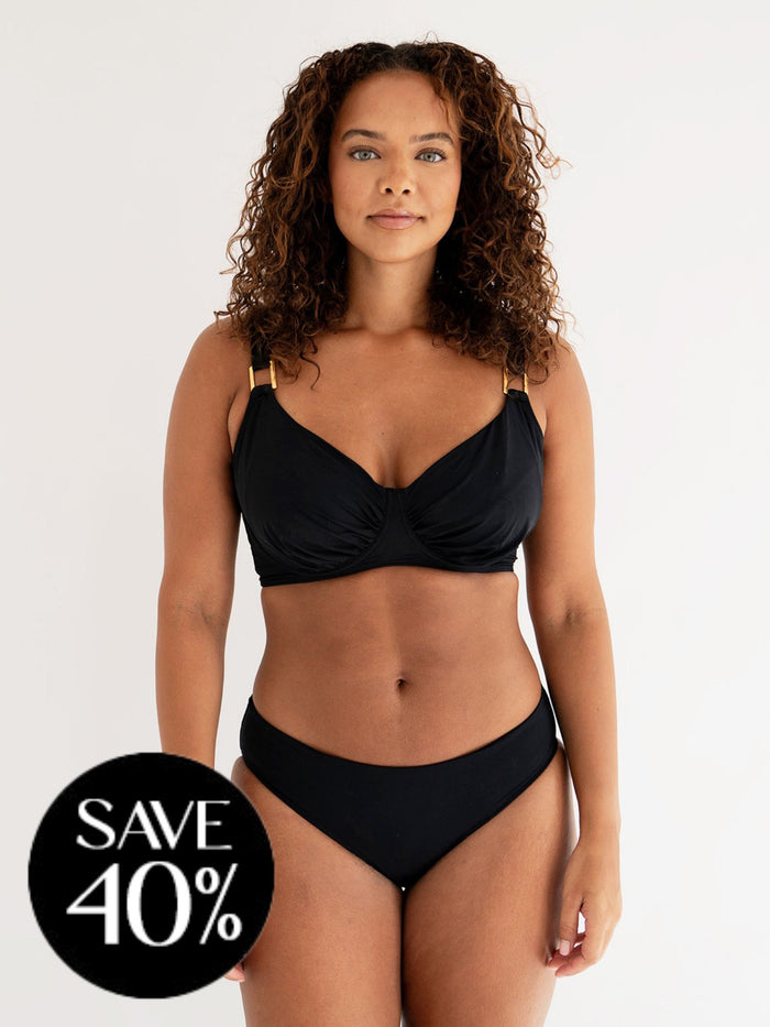 SECRET SUPPORT DD+ Full Cup Bikini Top Black