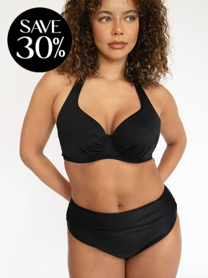 High Waisted Bikini Bottoms Classic Black