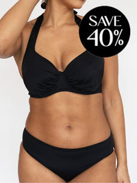 Mid Rise Bikini Bottoms Black